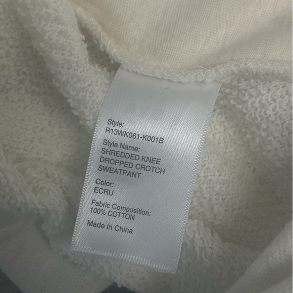 R13 Shredded Drop Crotch Sweatpants. SIZE small - Picture 14 of 14